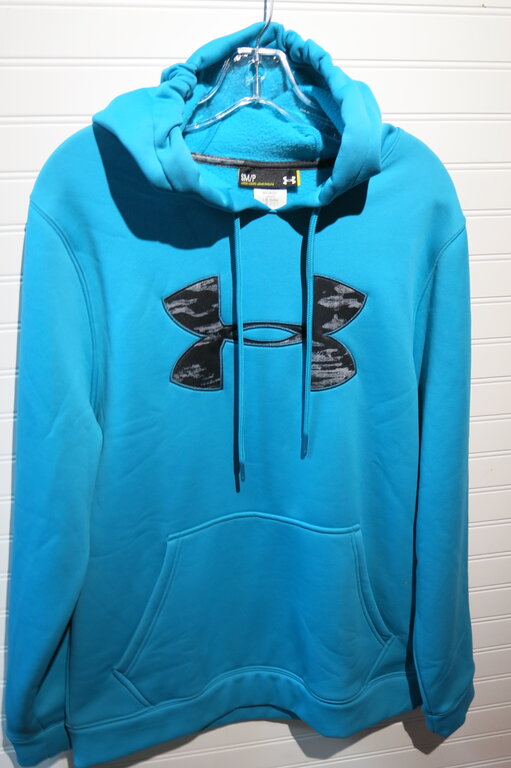 New with Tag - Under Armour Storm Men's Fleece Big Logo Hoodie - light blue  - size S - Goskand Ski & Soccer Store