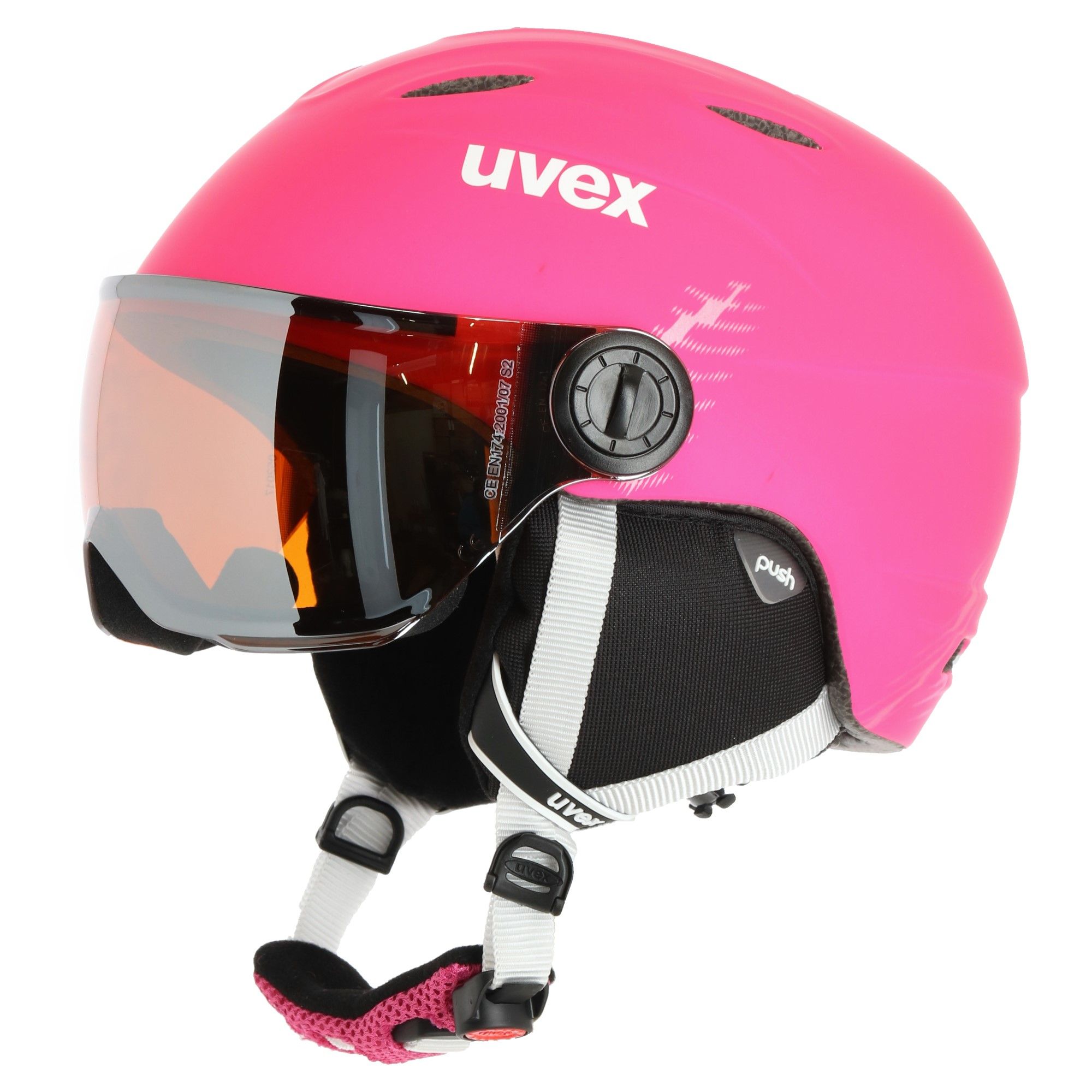 veld Paar Laag Uvex Junior Visor Pro Helmet - Kids' or Junior size 54-56cm color pink -  Goskand Ski & Soccer Store